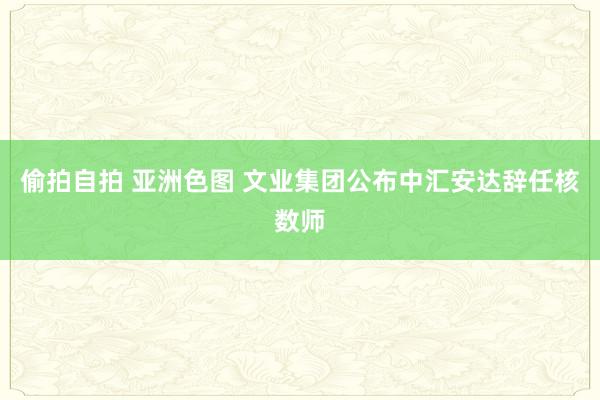 偷拍自拍 亚洲色图 文业集团公布中汇安达辞任核数师